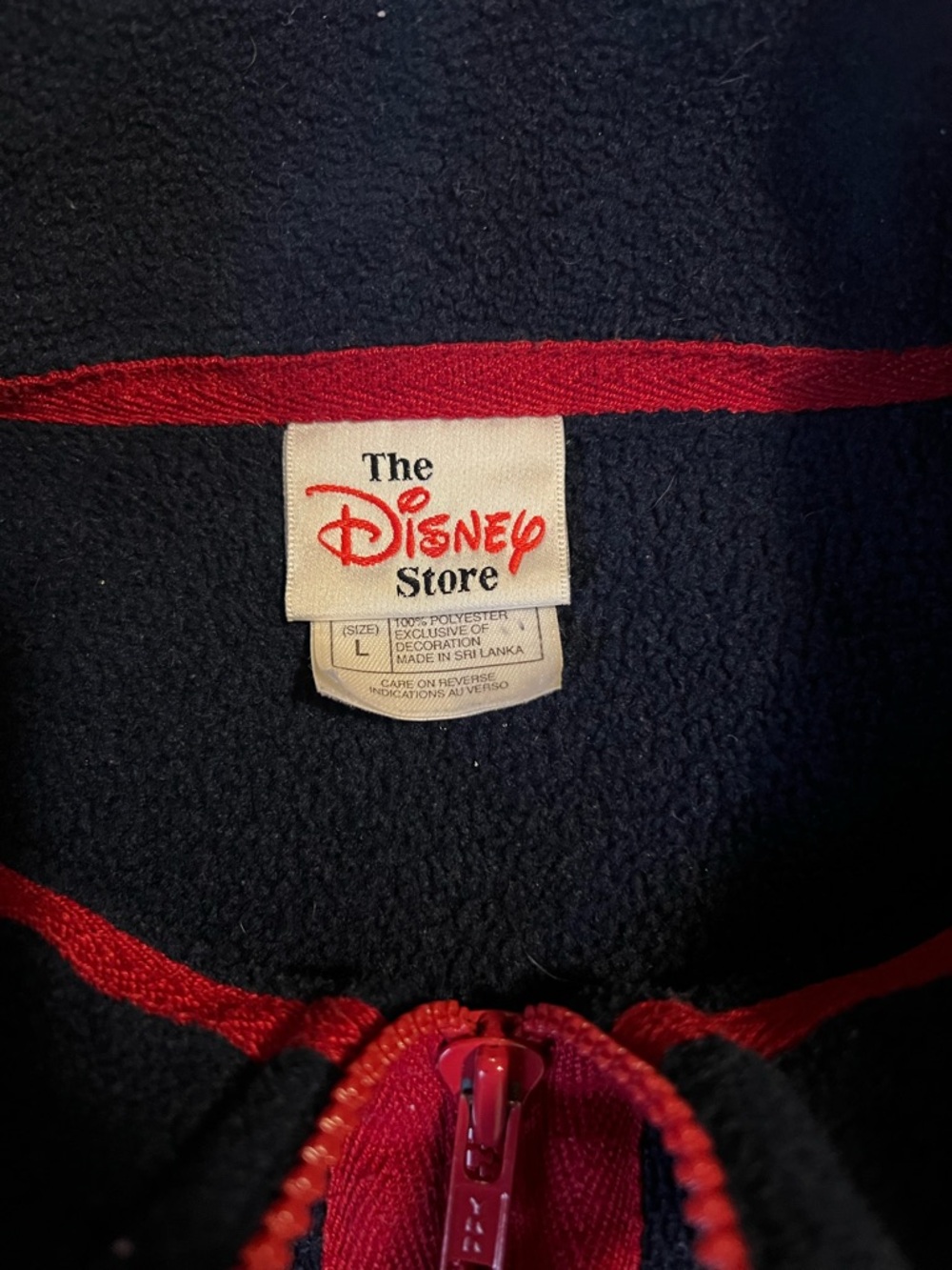 Navy Fleece Pullover with Red Stripe and Winnie the Pooh Characters - Picture 2 of 3